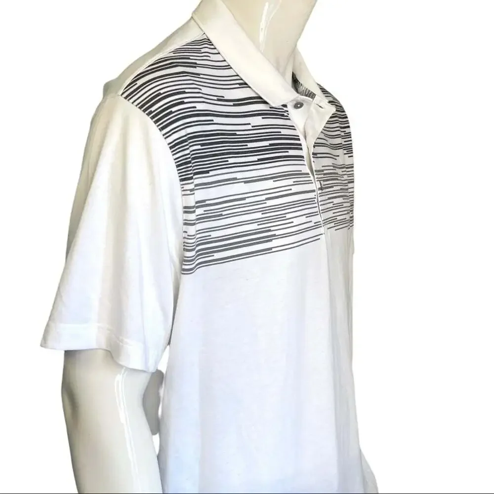 PUMA Men XL White Black Business Casual Preppy Golf Short Sleeve Polo Sh…